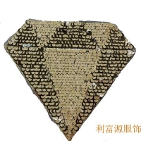 廣東刺繡廠家直銷服裝珠片亮片繡花章仔圓形卡通翻片珠片繡布貼